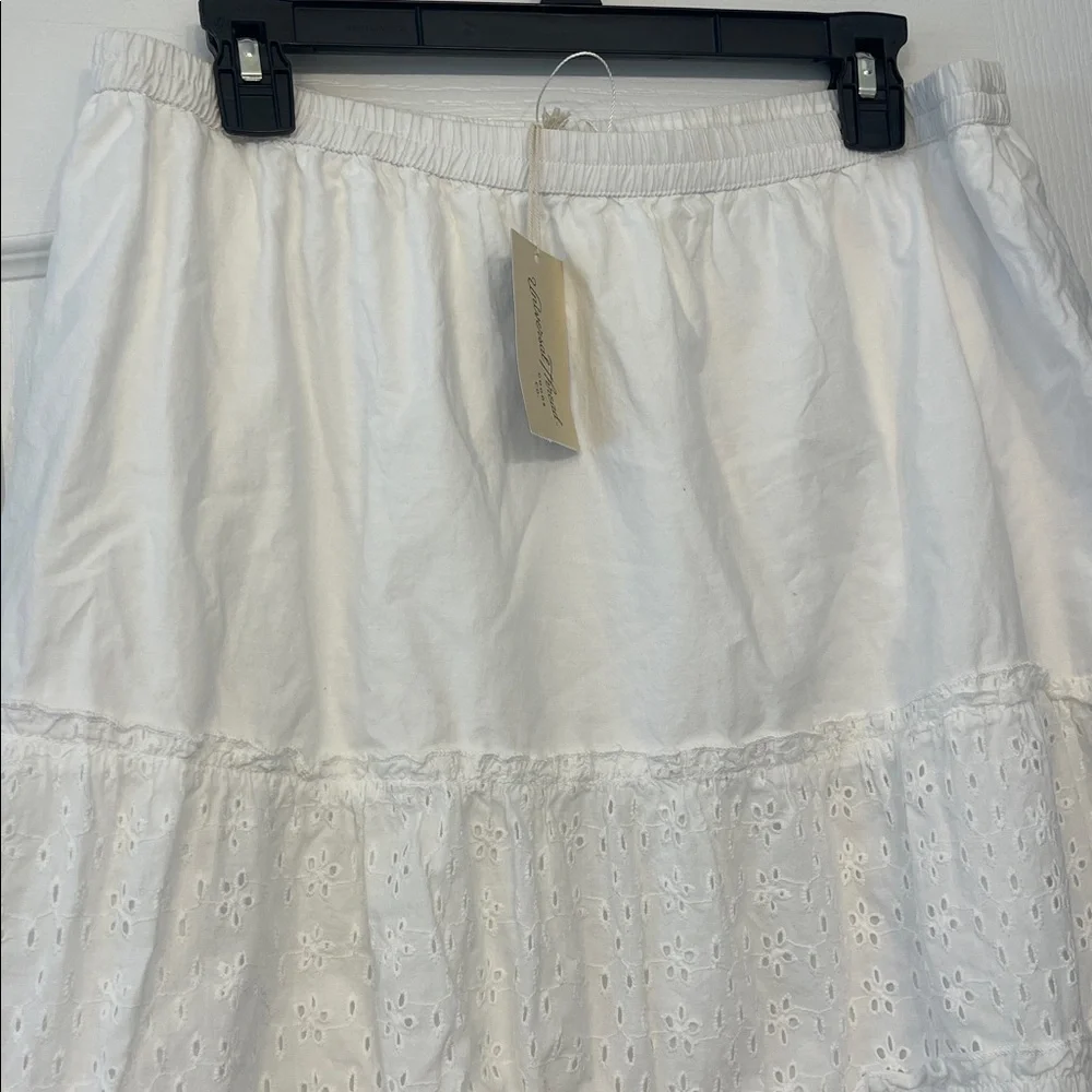 Women’s midi skirt White A-Line Skirt size Large Studio West - Picture 4 of 7